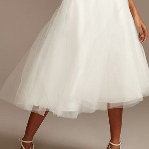 David's Bridal Tulle Wedding Separates Midi Skirt
